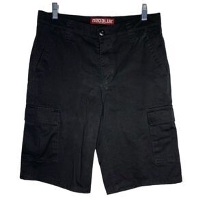 Neo Blue Black Cargo Shorts Mens 30 Waist